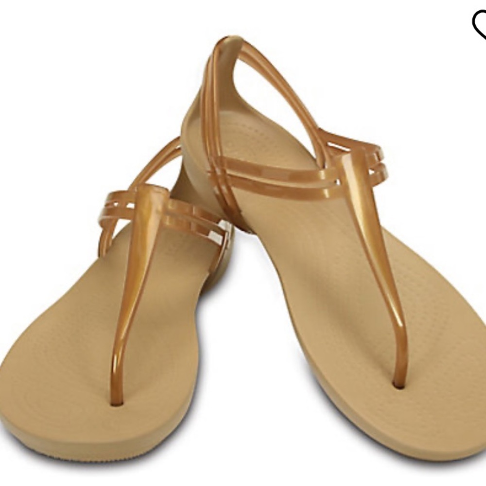 Crocs Isabella t-strap sandals bronze size 11 new
